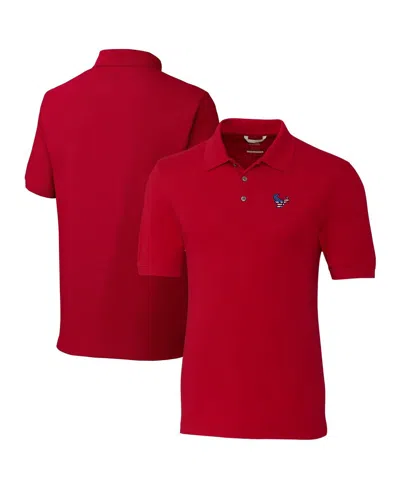 Cutter & Buck Men's Red Houston Texans Americana Advantage Tri-blend Pique Polo In Cardinal