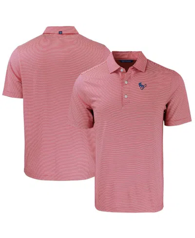 Cutter & Buck Men's Red Houston Texans Americana Forge Eco Double Stripe Stretch Polo In Red,white
