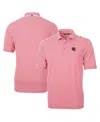Cutter & Buck Men's Red Kansas City Chiefs Helmet Virtue Eco Pique Stripe Polo In Red