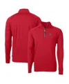 Cutter & Buck Men's Red Kansas Jayhawks Adapt Eco Knit Stretch Quarter-zip Pullover Top In Red