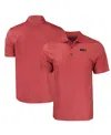 Cutter & Buck Men's Red Pittsburgh Steelers Americana Pike Eco Tonal Geo Print Stretch Polo In Red