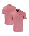 Cutter & Buck Men's Red/white Cleveland Guardians Forge Eco Double Stripe Stretch Polo In Red,white