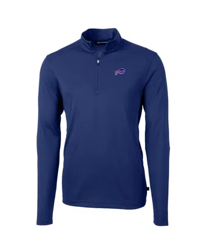 Cutter & Buck Men's Royal Buffalo Bills Big Tall Virtue Eco Pique Quarter-zip Pullover Jacket