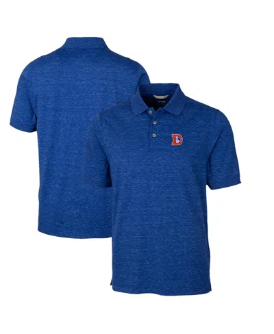 Cutter & Buck Men's Royal Denver Broncos Advantage Tri-blend Space Dye Throwback Polo