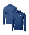 Cutter & Buck Men's Royal Duke Blue Devils Adapt Knit Stretch Raglan Drytec Quarter-zip Top In Royal