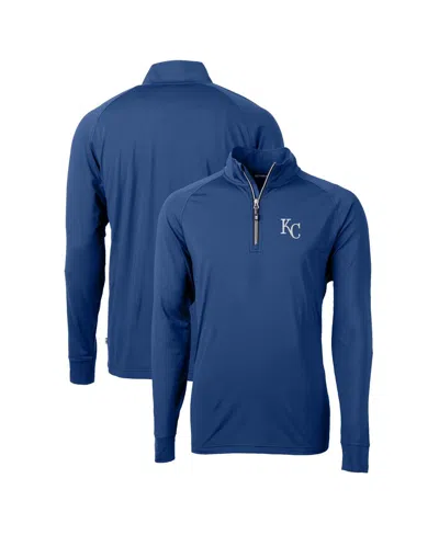 Cutter & Buck Men's Royal Kansas City Royals Adapt Eco Knit Stretch Quarter-zip Pullover Top In Multi