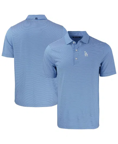 Cutter & Buck Men's Royal Los Angeles Dodgers Forge Eco Double Stripe Stretch Polo Shirt In Blue