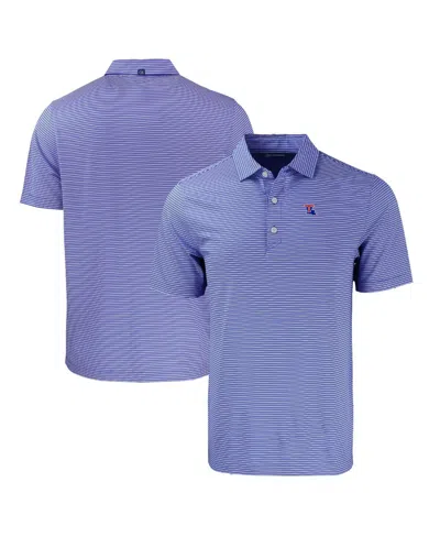 Cutter & Buck Men's Royal Louisiana Tech Bulldogs Forge Eco Double Stripe Stretch Polo In Blue