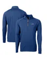Cutter & Buck Men's Royal Seattle Seahawks Adapt Eco Knit Stretch Quarter-zip Throwback Pullover Top In Royal