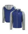 Cutter & Buck Men's Royal/heather Gray Los Angeles Dodgers Mainsail Full-zip Hooded Jacket
