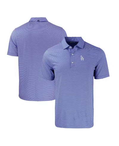 Cutter & Buck Men's Royal/white Los Angeles Dodgers Big & Tall Forge Eco Double Stripe Stretch Polo Shirt In Purple