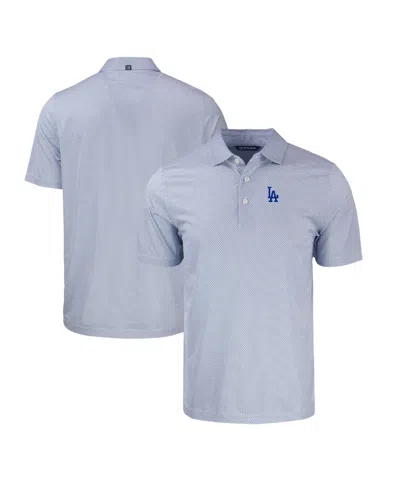 Cutter & Buck Men's Royal/white Los Angeles Dodgers Pike Eco Symmetry Print Stretch Polo Shirt In Blue