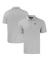 Cutter & Buck Men's Rutgers Scarlet Knights Forge Eco Double Stripe Stretch Polo In Gray,white