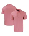 Cutter & Buck Men's Rutgers Scarlet Knights Forge Eco Double Stripe Stretch Polo In Scarlet,white