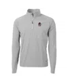 Cutter & Buck Men's Silver Georgia Bulldogs Adapt Eco Knit Hybrid Quarter-zip Pullover Top In Silver