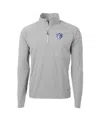 Cutter & Buck Men's Silver Saint Louis Billikens Adapt Knit Hybrid Quarter-zip Pullover Top In Silver