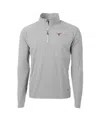 Cutter & Buck Men's Silver Texas Longhorns Adapt Knit Hybrid Quarter-zip Pullover Top In Silver