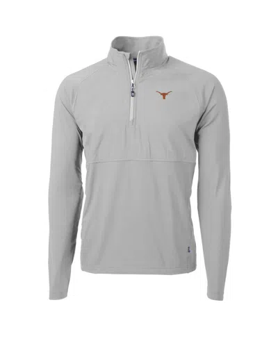 Cutter & Buck Men's Silver Texas Longhorns Adapt Knit Hybrid Quarter-zip Pullover Top