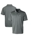 Cutter & Buck Men's Steel New Orleans Saints Throwback Logo Prospect Textured Stretch Polo In Steel