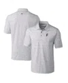 Cutter & Buck Men's Steel Ohio State Buckeyes Advantage Space Dye Tri-blend Polo In Steel
