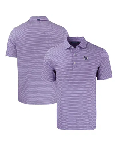 CUTTER & BUCK MEN'S STEPHEN F AUSTIN LUMBERJACKS FORGE ECO DOUBLE STRIPE STRETCH POLO