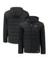 Cutter & Buck Men's Utah Utes Evoke Hybrid Eco Softshell Full-zip Hoodie In Black