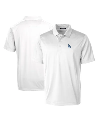 Cutter & Buck Men's White Los Angeles Dodgers Prospect Textured Stretch Big & Tall Polo Shirt