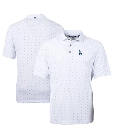 Cutter & Buck Men's White Los Angeles Dodgers Virtue Eco Pique Tile Polo Shirt