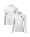 Cutter & Buck Men's White Louisville Cardinals Adapt Knit Stretch Quarter-zip Pullover Top In White