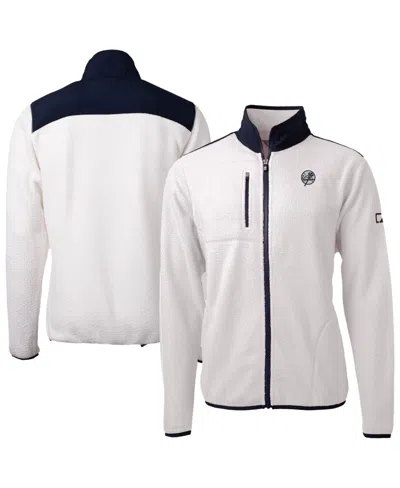 Cutter & Buck Men's White New York Yankees Cascade Eco Sherpa Fleece Full-zip Jacket