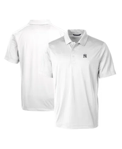 Cutter & Buck Men's White New York Yankees Prospect Textured Stretch Big & Tall Polo Shirt