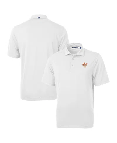 Cutter & Buck Men's White Texas Longhorns Vault Drytec Virtue Eco Pique Polo