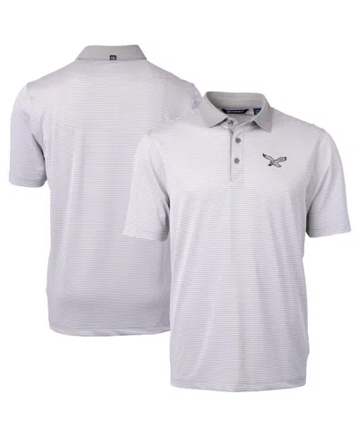 Cutter & Buck Men's White/gray Philadelphia Eagles Virtue Eco Pique Micro Stripe Polo