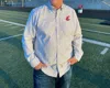 Cutter & Buck Men's Wsu Cougars Long Sleeve Shirt In Striped