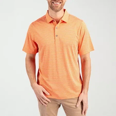 Cutter & Buck Forge Eco Heather Stripe Polo In College Orange Heather