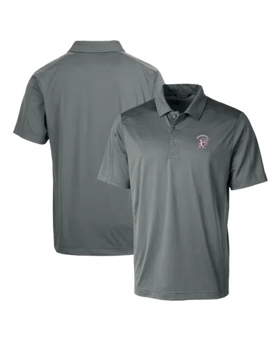 Cutter & Buck Mississippi State Bulldogs Primary Team Logo Prospect Textured Stretch Polo In Steel