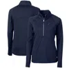 CUTTER & BUCK CUTTER & BUCK NAVY ATLANTA FALCONS ADAPT ECO KNIT STRETCH RECYCLED HALF-ZIP PULLOVER TOP