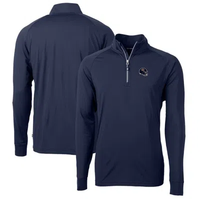 Cutter & Buck Navy Chicago Bears Helmet Adapt Eco Knit Stretch Recycled Quarter-zip Pullover Top