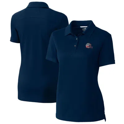 Cutter & Buck Navy Cleveland Browns Advantage Drytec Tri-blend Pique Polo In Blue