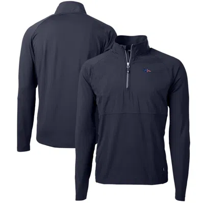 Cutter & Buck Navy Denver Broncos Adapt Eco Knit Hybrid Recycled Quarter-zip Pullover Top