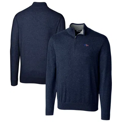 Cutter & Buck Navy Denver Broncos Lakemont Quarter-zip Pullover Sweater