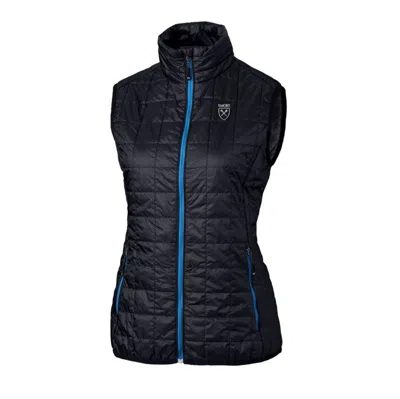 Cutter & Buck Navy Emory Eagles Eco Full-zip Puffer Vest