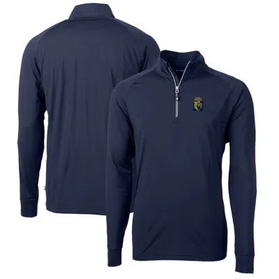 Cutter & Buck Navy Fiu Panthers Adapt Eco Knit Stretch Recycled Big & Tall Quarter-zip Pullover Top