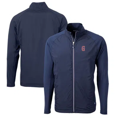 Cutter & Buck Navy Greenville Drive Adapt Eco Knit Hybrid Recycled Full-zip Jacket