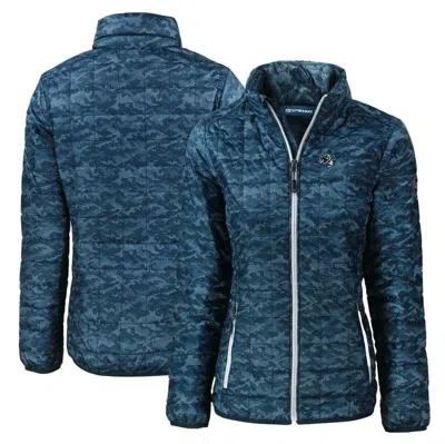 Cutter & Buck Navy Gwinnett Stripers Rainier Primaloft Eco Insulated Camo Full-zip Puffer Jacket