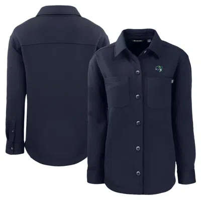 Cutter & Buck Navy Gwinnett Stripers Roam Eco Knit Shirt Jacket In Blue