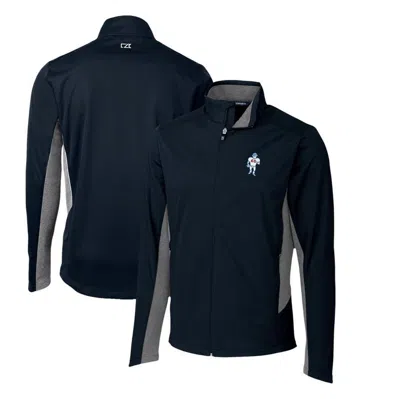 Cutter & Buck Navy Houston Oilers Throwback Logo Navigate Softshell Full-zip Jacket
