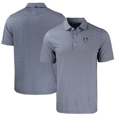 Cutter & Buck Navy Indianapolis Colts  Americana Forge Eco Double Stripe Stretch Recycled Polo In Blue