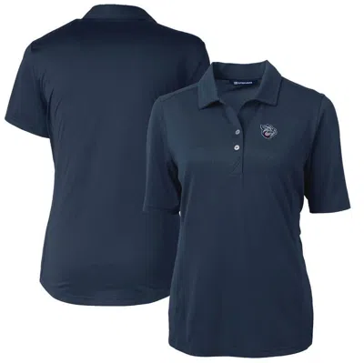 Cutter & Buck Navy Lehigh Valley Ironpigs Virtue Drytec Eco Pique Recycled Polo