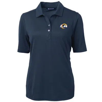Cutter & Buck Navy Los Angeles Rams Virtue Eco Pique Recycled Polo